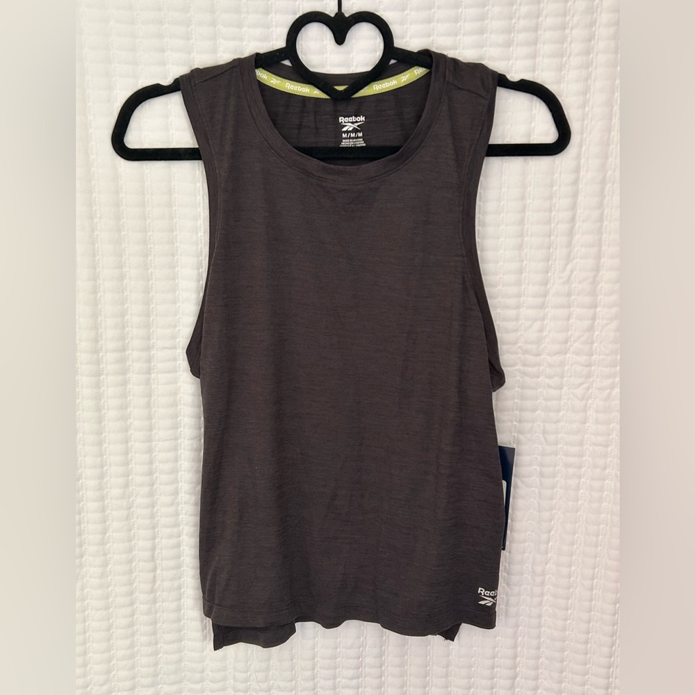 Reebok Women's Charcoal Muscle Tee (color: black heather)